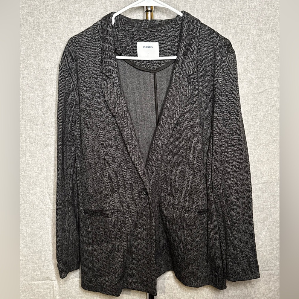 Old Navy Women's Charcoal Textured Blazer